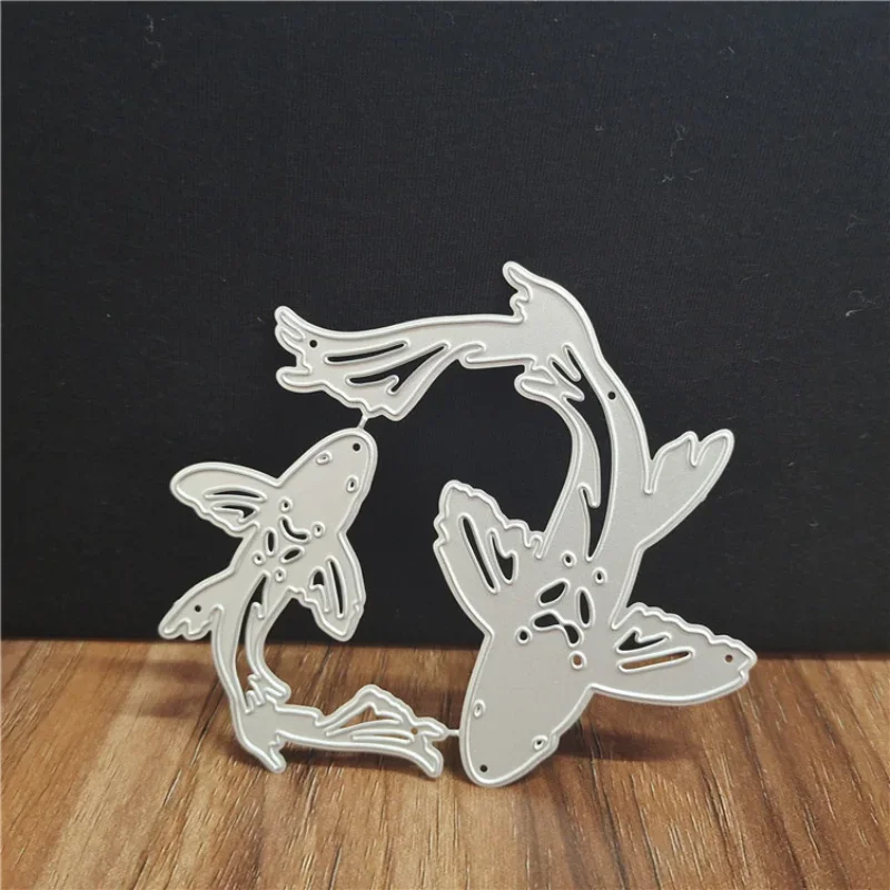 two koi fish shape Metal Cutting Dies For DIY Scrapbooking Album Embossing Paper Cards Decorative Crafts