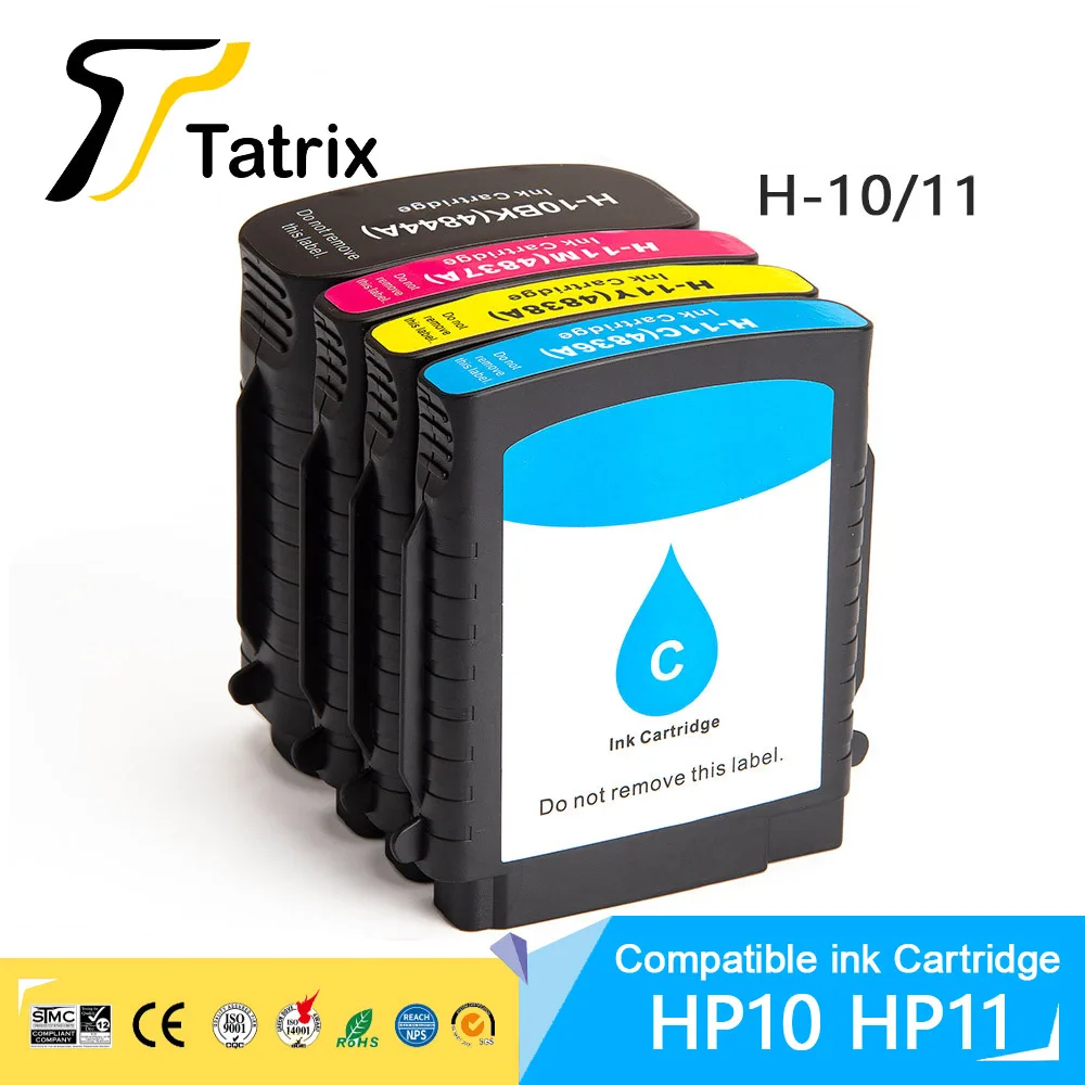 

Сменный картридж Tatrix для HP 10 11, для принтера HP Designjet 100 110 1000 1100 1200 2200 2230 2250 2280 2300 2600 2800
