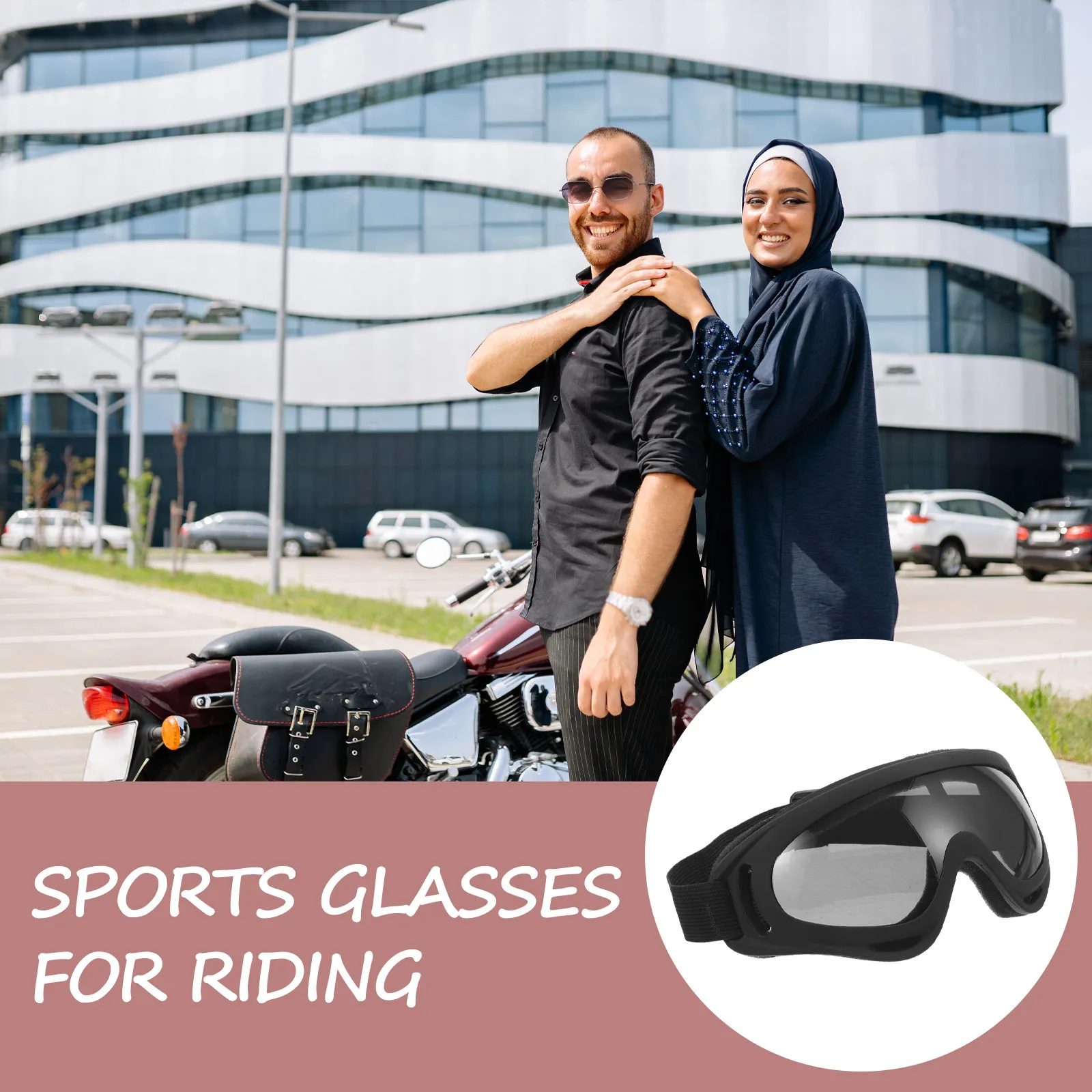 

1Pair Motorcycle Goggles for Men Windproof Cycling Riding Goggle Outdoor Sports Eye Protector Lightweight Anti-Shock Goggles