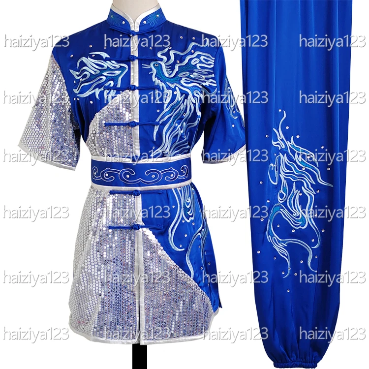 

Вышитая униформа Феникса Ушу, одежда для кунг-фу, костюм для боевых искусств, костюм Чанцюань Тайлу для мужчин, женщин, детей, девочек, мальчиков, детей