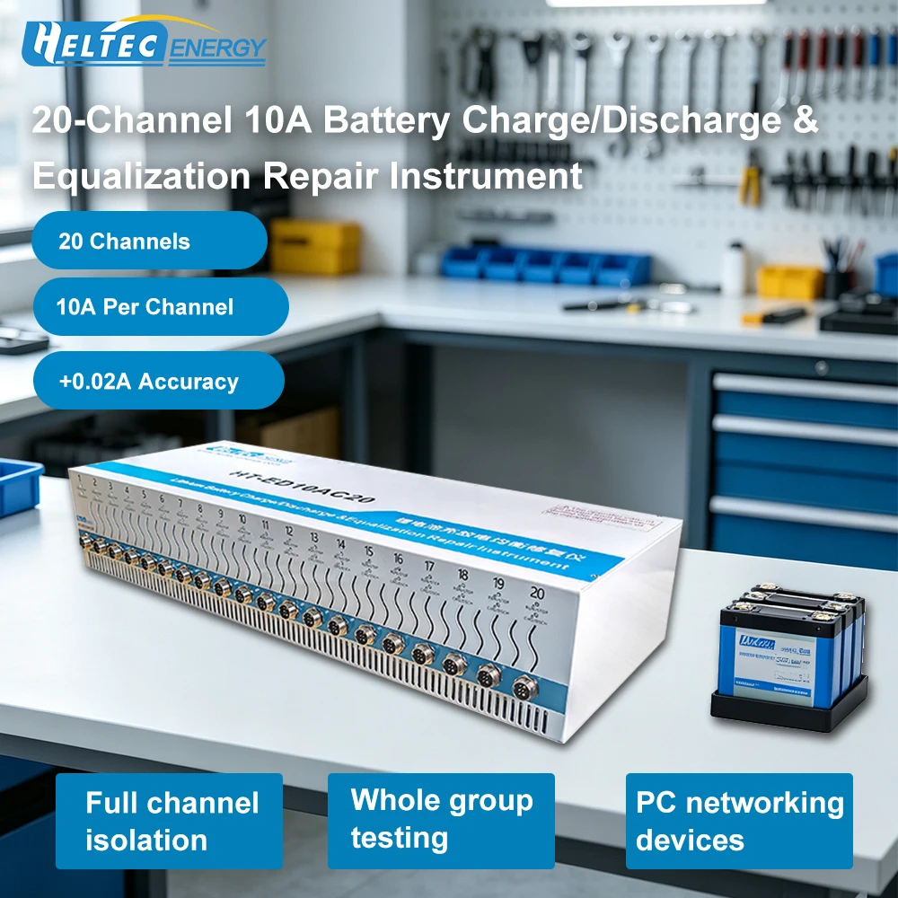 Heltec Multi Channel NCM LiFePO4 Battery Capacity Tester  Lead Acid NiMH Lithium Pulse Repair  machine  ,4/6/8 Channel 10A-50A 1-5V optional Lithium Cell Charge Discharge Cycler Voltage Balancer  for  Battery Pack Test Repair