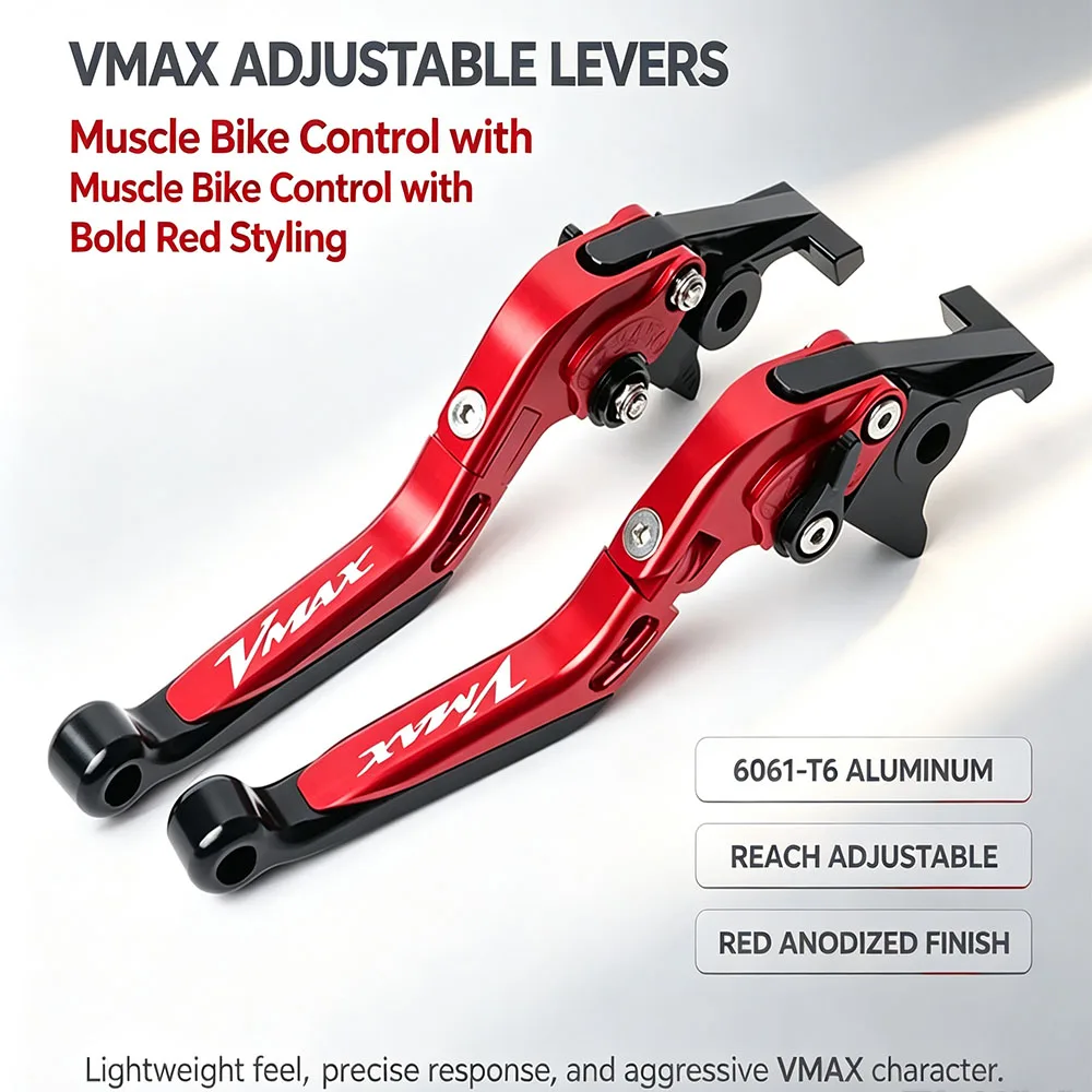 For Yamaha V-MAX VMAX 1700 VMAX1700 2009-2018 Motorcycle Brake Clutch Levers CNC Aluminum Adjustable Folding Extendable Set Kit