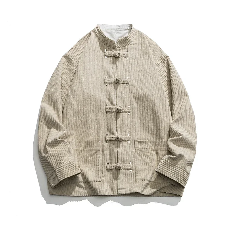 Chinese Style Men Clothing Spring Autumn Vintage Corduroy Jackets Jacket Men Tang Suit Shirts Jackets for Men