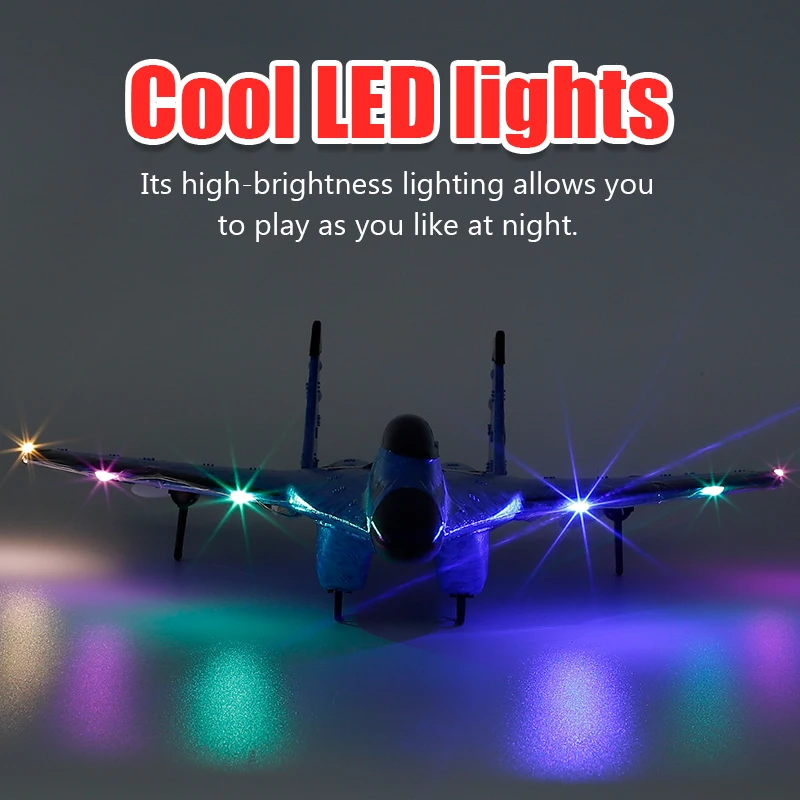 New RC Plane  With LED Lights Aircraft Remote Control Flying Model Glider Airplane EPP Foam Toys Remote Distance 150 m