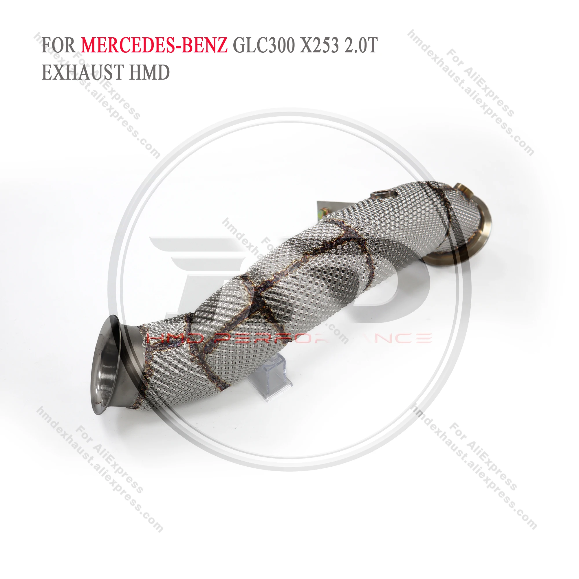 

HMD Exhaust System High Flow Performance Downpipe for Mercedes Benz GLC300 X253 2.0T With Heat Shield Racing Pipe