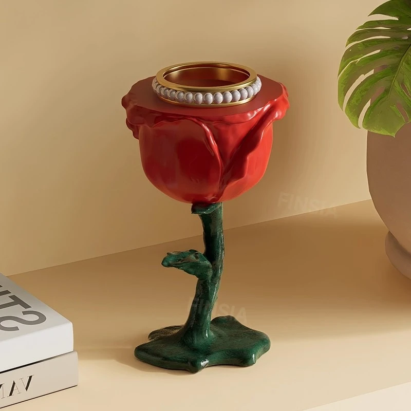 Rose ornament high-end sense niche study living room desktop soft decoration