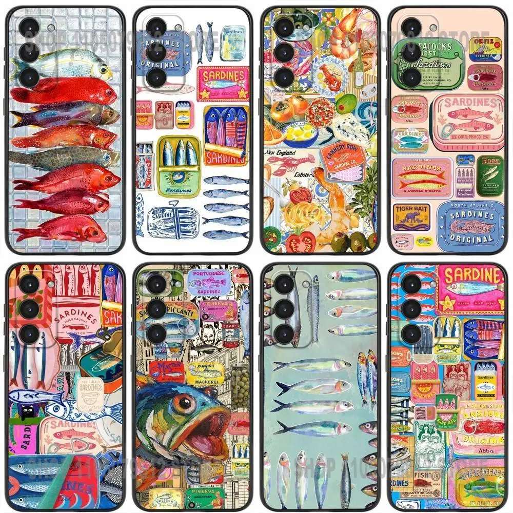 

Sardines Phone Case For Samsung Galaxy A20,21s,22,31,32,52,53,72,73,80,91 Soft Silicone Black Cover