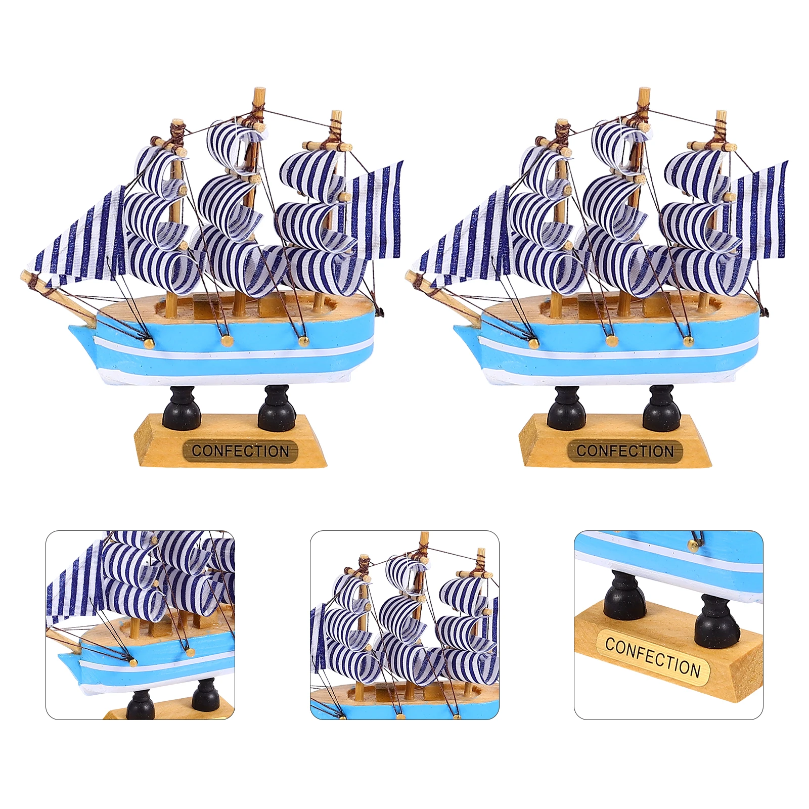 

2Pcs Sailing Boat Decoration Graduation Dessert Picks Toppers Party Accessories Beach Theme Cake Decorations Special