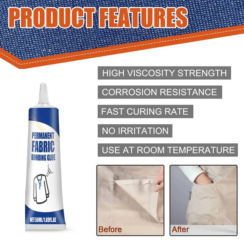 Glue For Fabric Strong Adhesive Clothes Glue Fabric Repair Permanent Bond Glue Fabric Adhesive Super Glue Clear Sewing Glue For