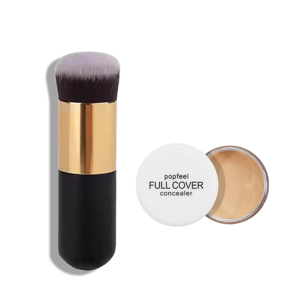 POPFEEL Concealer With Brush, Full Coverage, Correct and Conceal Imperfections
