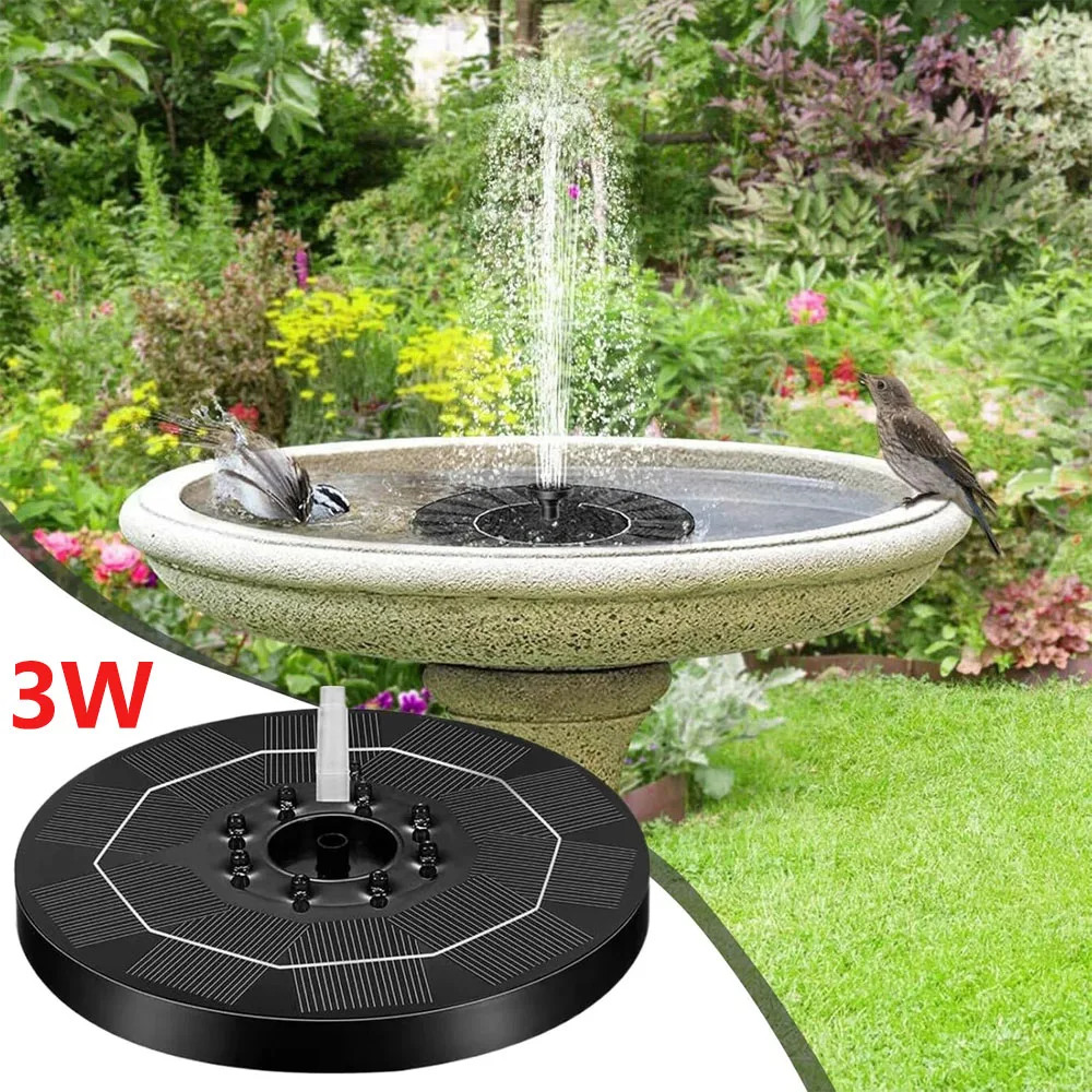 Pompe solaire à économie d'énergie 1,5/3W avec éclairage |   Décoration automatique à 6 buses pour jardin, balcon, terrasse, hôtel, parc