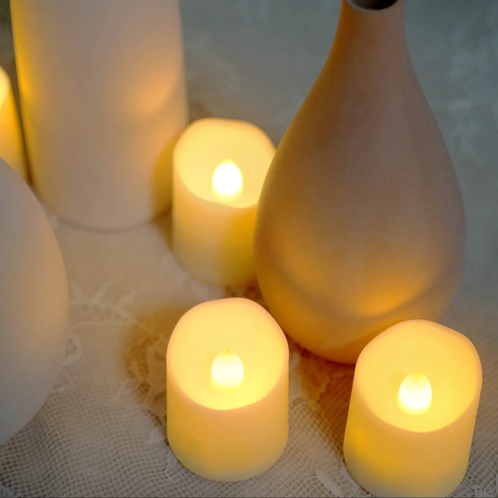 6 PCS Flameless LED Tea Candle With Battery Flicker Dining-table Tealight Timer Remote Birthday Home Decoration Votive Candles