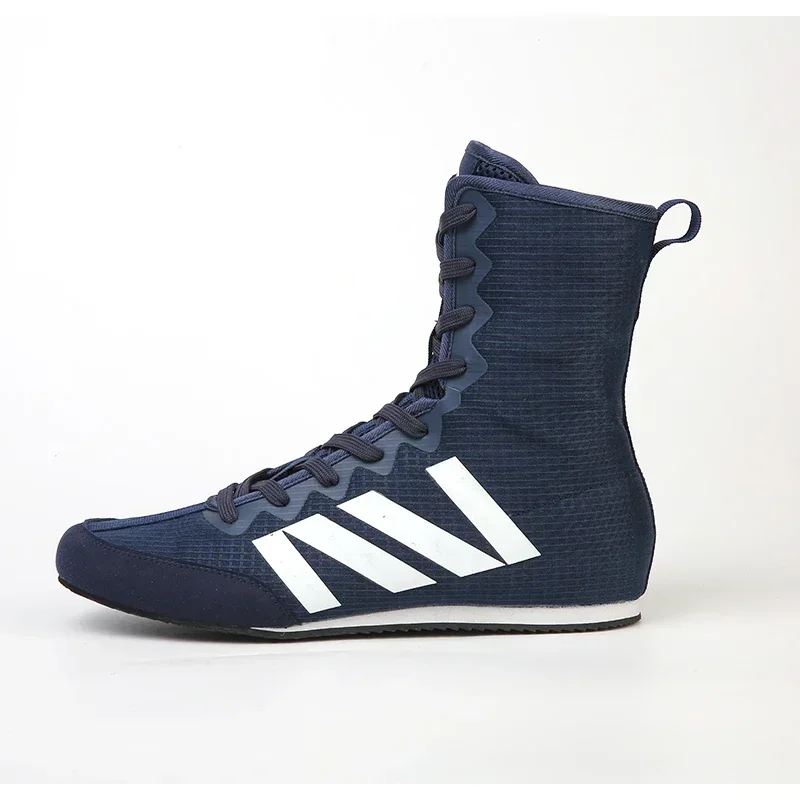 

Blue Silver Male Training Boxing Sneakers Mesh High Top Outdoor Man Professional Wrestling Shoes Plus Size Men Wrestling Shoes