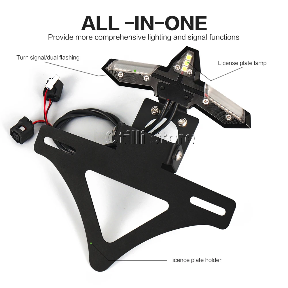 YZF R6 لوحة ترخيص حامل مصباح ليد لياماها YZF-R6 2015-2025 YZFR6 دراجة نارية الذيل الإطار قوس الحاجز الخلفي مزيل