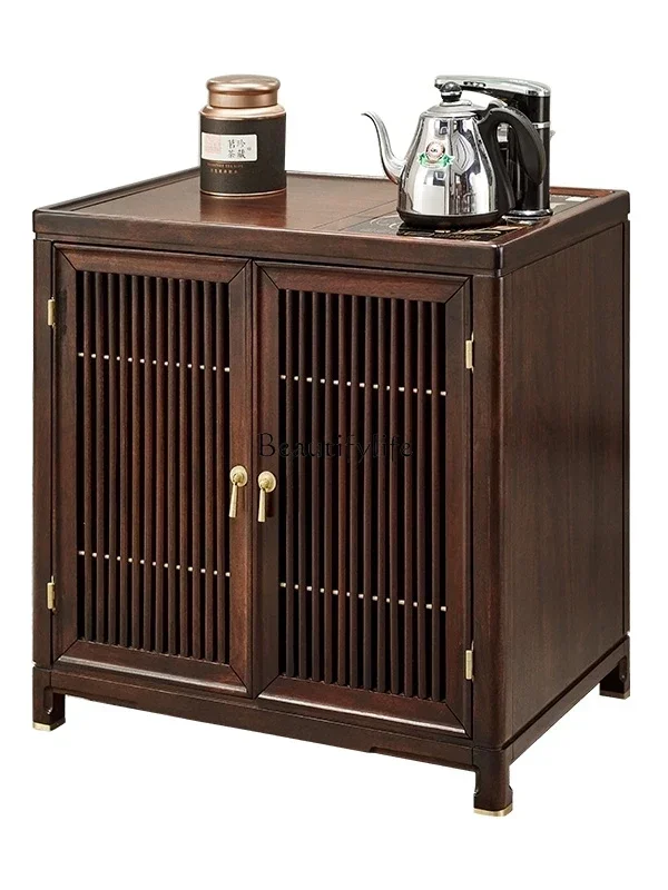 

lNew Chinese-style all-solid wood tea cabinet Modern light luxury Chinese-style locker Ebony