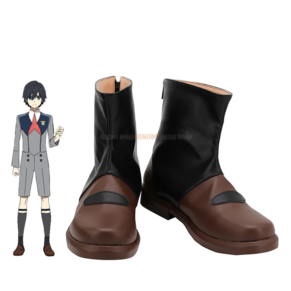 

Hiro Kokoro Shoes Cosplay DARLING in the FRANXX Mitsuru Ikuno Cosplay Boots Brown Shoes Custom Made
