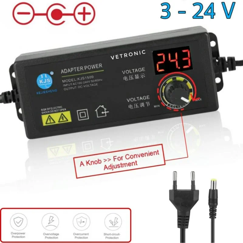 Verstelbare Adapter Ac Dc Voeding 3V-36V-2a Converter 220V Naar 3V 12V 24V 36V 2a 72W Bron Verschillende Spanning Scherm