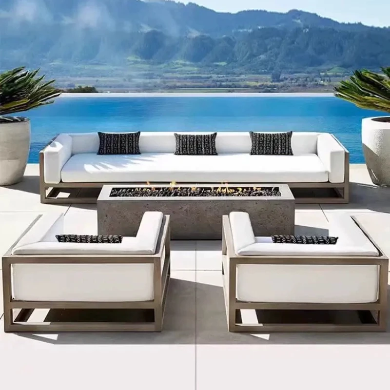 Outdoor Leisure Sofa Aluminum Alloy Waterproof Sunscreen Sofa Courtyard Garden Kanepe Outdoor Balcony Furniture