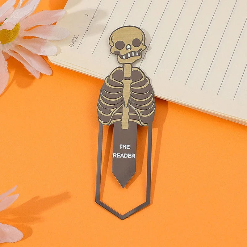 Gothic Metal Skull Bookmark - Cool, Durable & Creative Page Holder for Readers & Students