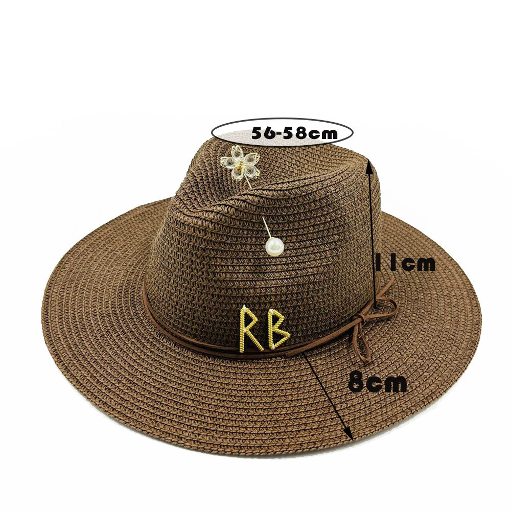 المرأة الصيف بنما الجاز قبعة الموضة المعدنية RB رسالة القش قبعة المرأة في الهواء الطلق عطلة الشاطئ قبعة الشمس الشاطئСНКНТНКАКАМСНТНКАМС #5