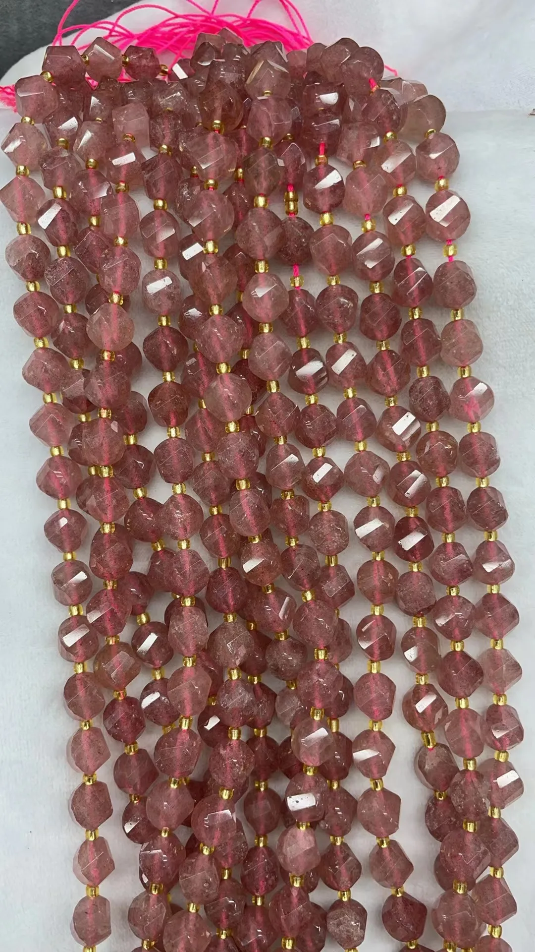 Wholesa Natural Red Strawberey Twist Beads Cut face 10x10mm 8x8mm Length Dagree 39cm10m 31Grain 8m35Grain