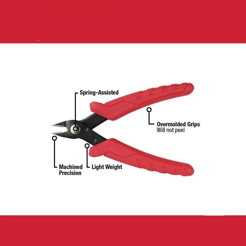 Milwaukee 48-22-6105 Mini Sharp Flush Cutters Alloy Steel Cable Iron Copper Cutting Scissor Pliers Hand Tools