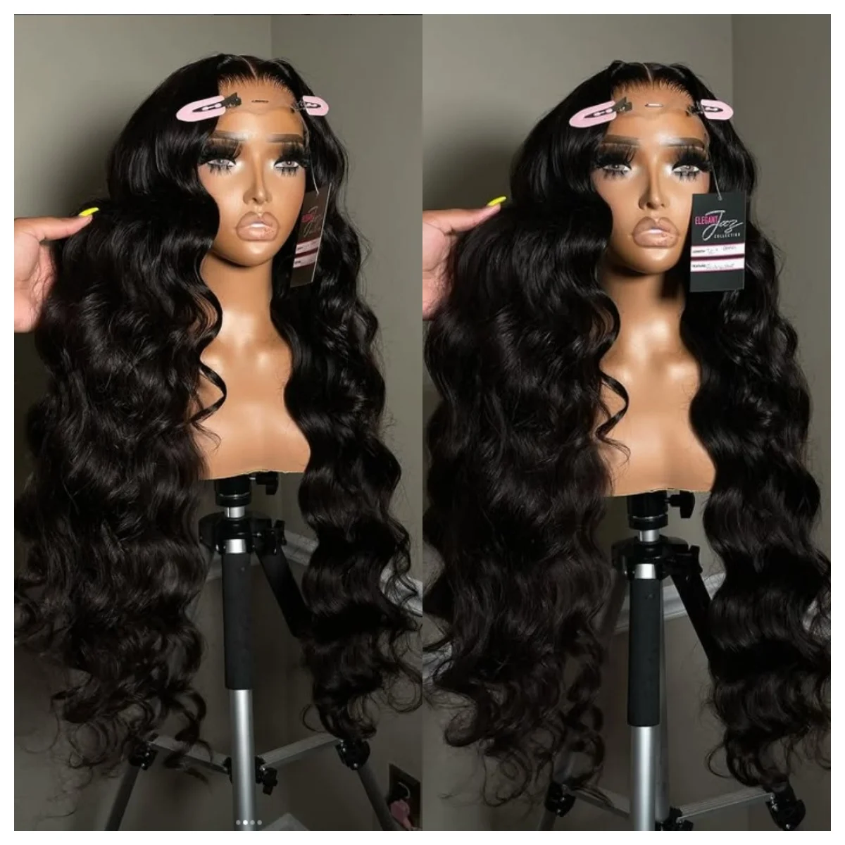 

Black Lace Front Wigs Free Part Body Wave Lace Frontal Wig Heat Resistant Natural Hairline Fiber Hair Daily Use Synthetic Wigs