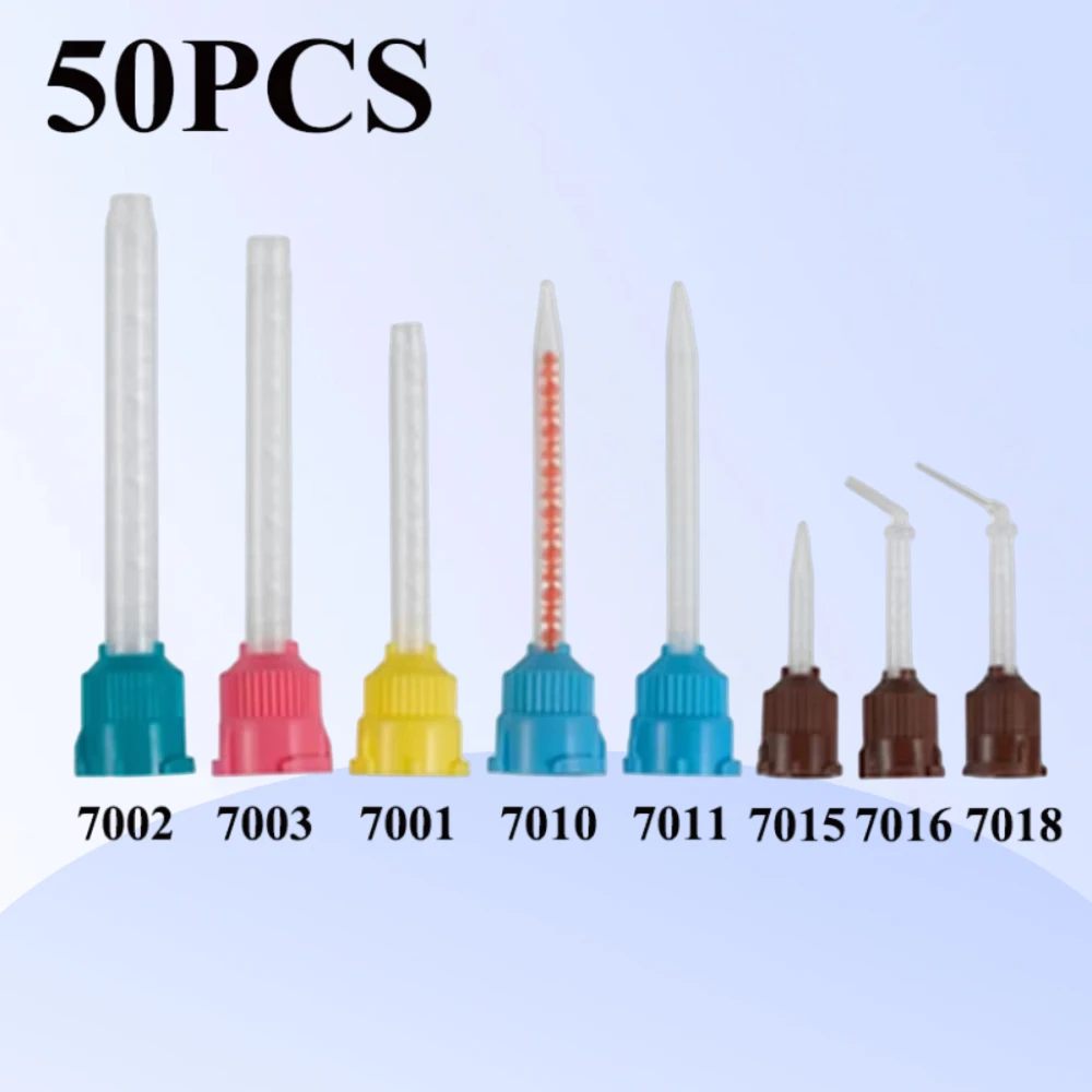 

50 шт., стоматологические силиконовые насадки для смешивания оттисков, временный силиконовый резиновый дозатор, смешанная головка, инструменты для стоматолога