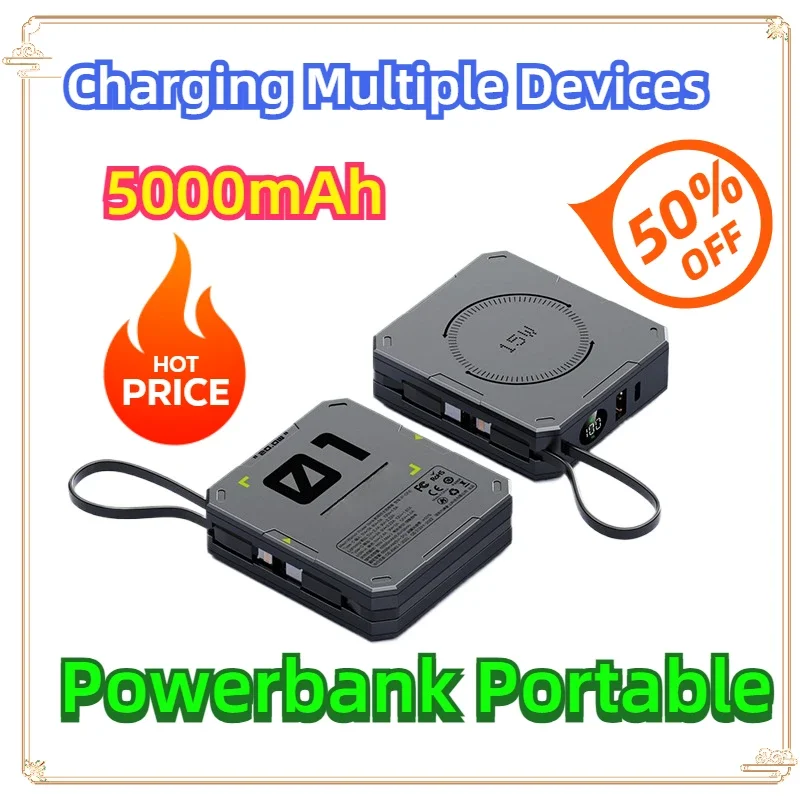 

15W Wireless Fast Charging 5000mAh Power Bank Supports Charging Multiple Devices At The Same Time Powerbank Portable