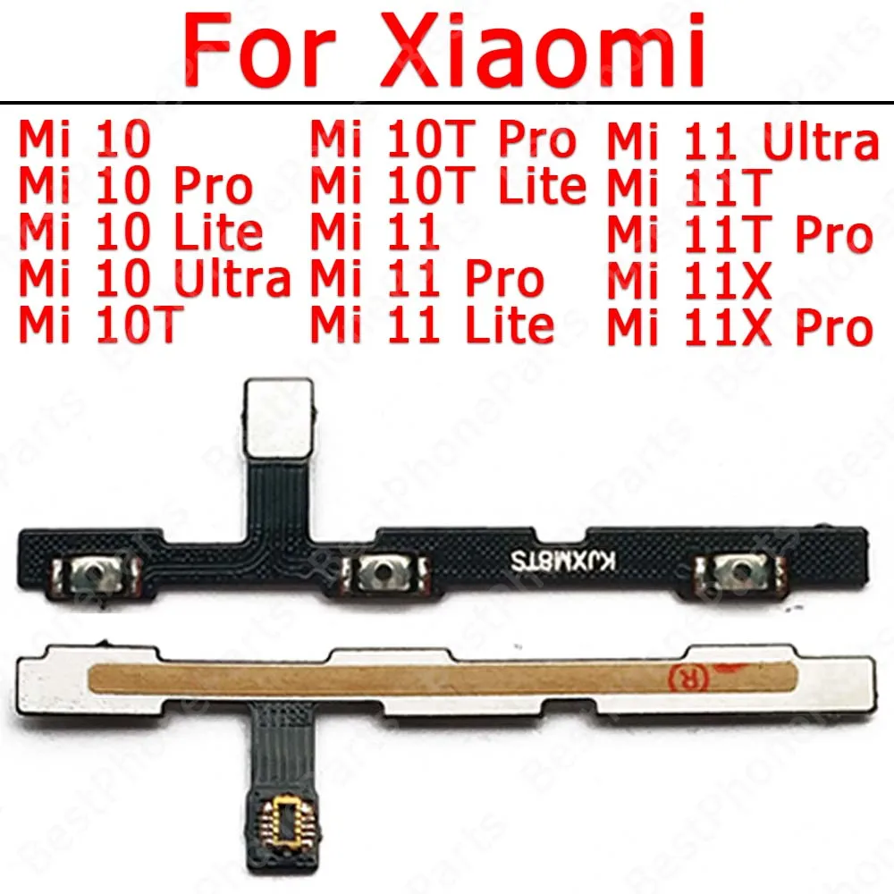 Power On Off Flex Cable For Xiaomi Mi 10 Ultra 10T Pro 11 Lite 11T 11X Volume Key Side Button Mute Switch Spare Parts