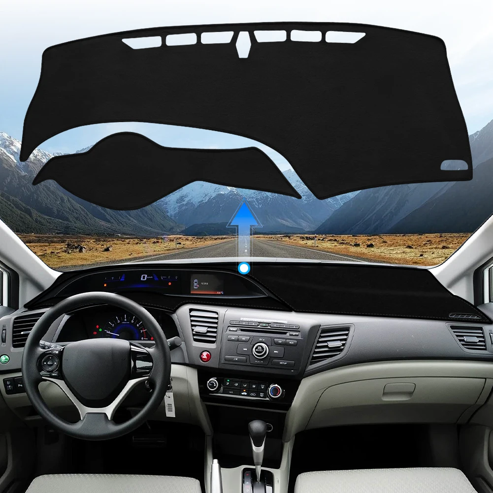 

For Honda Civic 2012-2015 Car Accessories Dashboard Cover Mat Sun Shade Reflect Light Non-slip Pad Instrument Pan