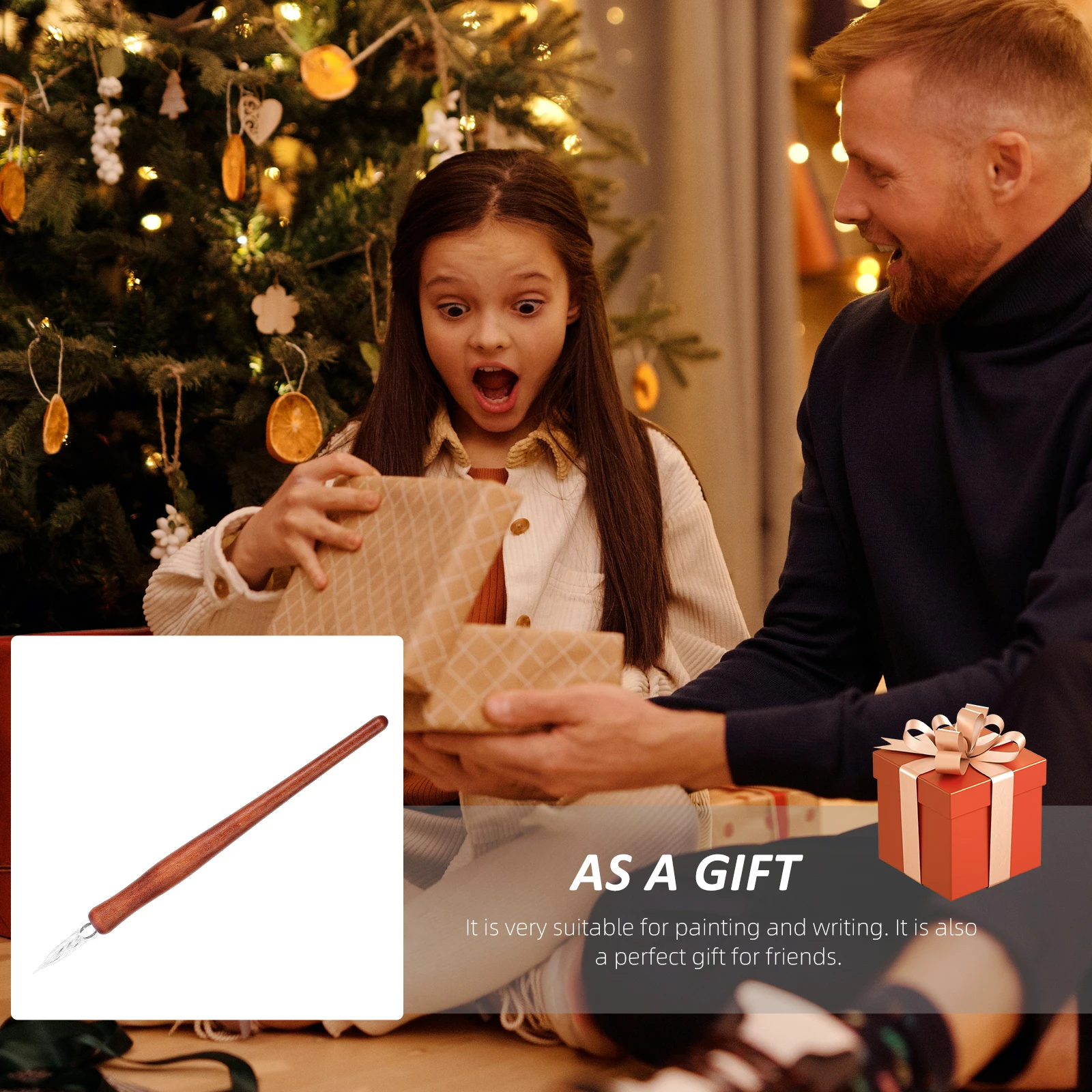 

Retro Glass Dip Durable Writing Tool Signature Drawing Calligraphy Pen Wooden Handle Stylish Dipping Pen Glass Nib Office School