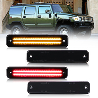 LED Side Marker Lights Front Rear Bumper Lamp Smoked Lens Indicator LED Flashing Turn Signal Light For Hummer H2 2003-2009