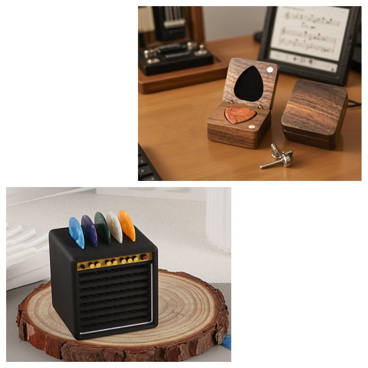 

Pick Storage Box Plectrum For Acoustic Guitar Plectrums Electric Wood Picks Solid Unique 3D Printed Portable Guitar Pick Holder