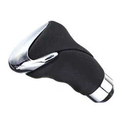 Universal Manual Automatic Gear Shift Knob Cover Shifter Lever Head Kit M8 M10 Adaptor Leather + Metal Shifter Lever Head