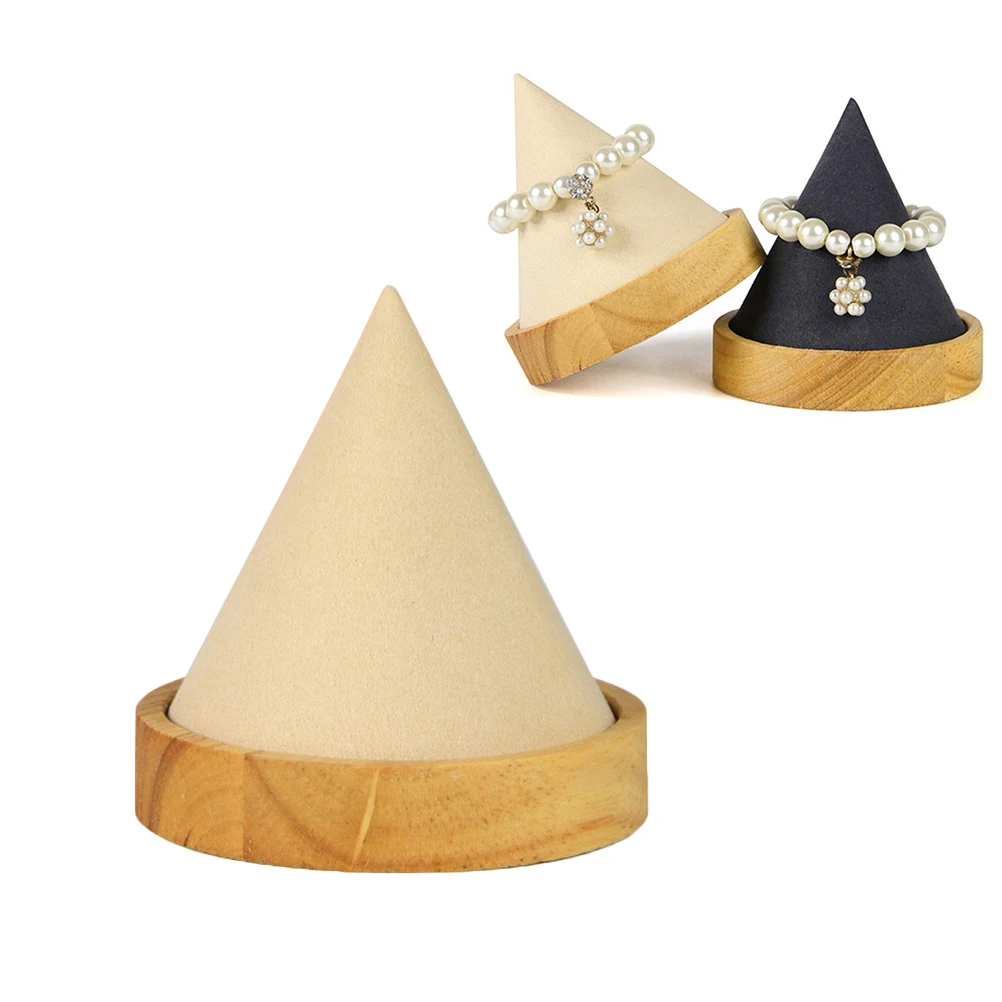 

Solid Wood Display Stand Jewelry Storage Rack Necklace Ornamnet Cone Holder Wooden Organizer