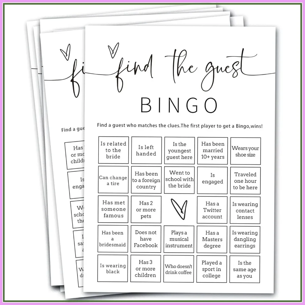 

25Pcs Bridal Shower Bingo Find the Guest Game Cards, Engagement Party Supplies - White Minimalist Design