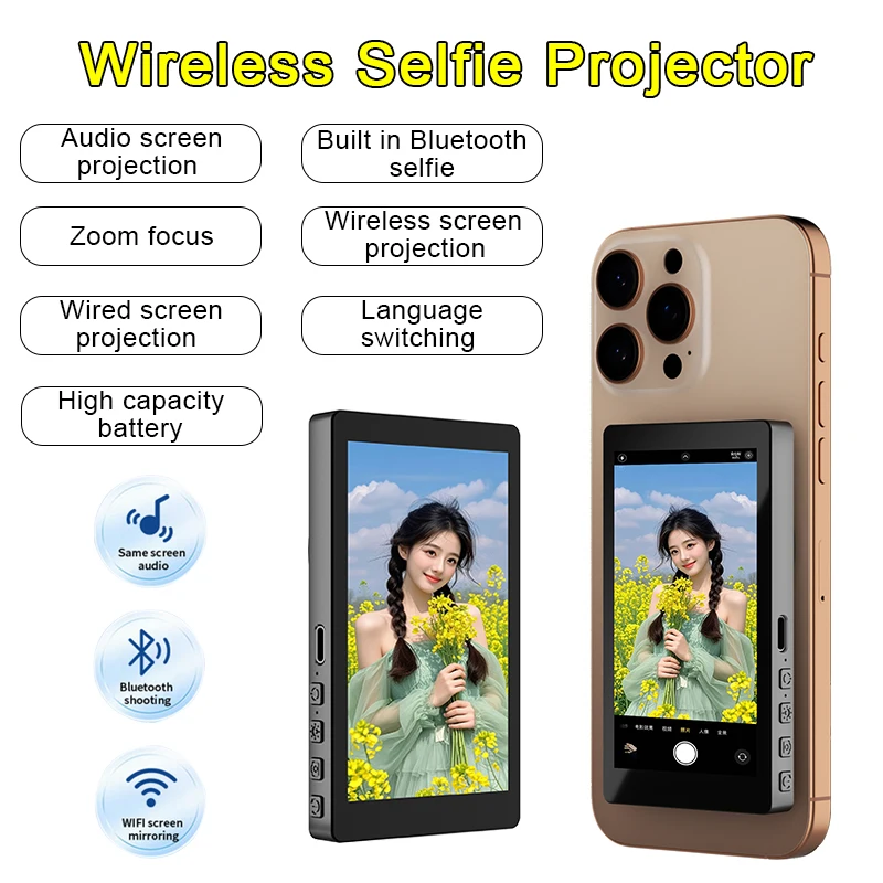 

RK-X40M Беспроводной селфи-монитор для iphone Android Live Selfie Монитор Экран Магнитный мобильный телефон Задний дисплей для селфи
