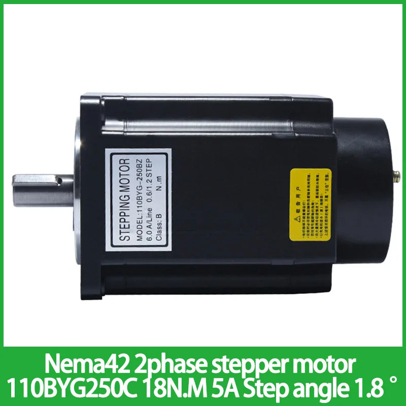 

Nema42 two-phase stepper motor 110BYG250C torque 18N.M body length 158MM current 5A Step angle 1.8 ° stepper motor