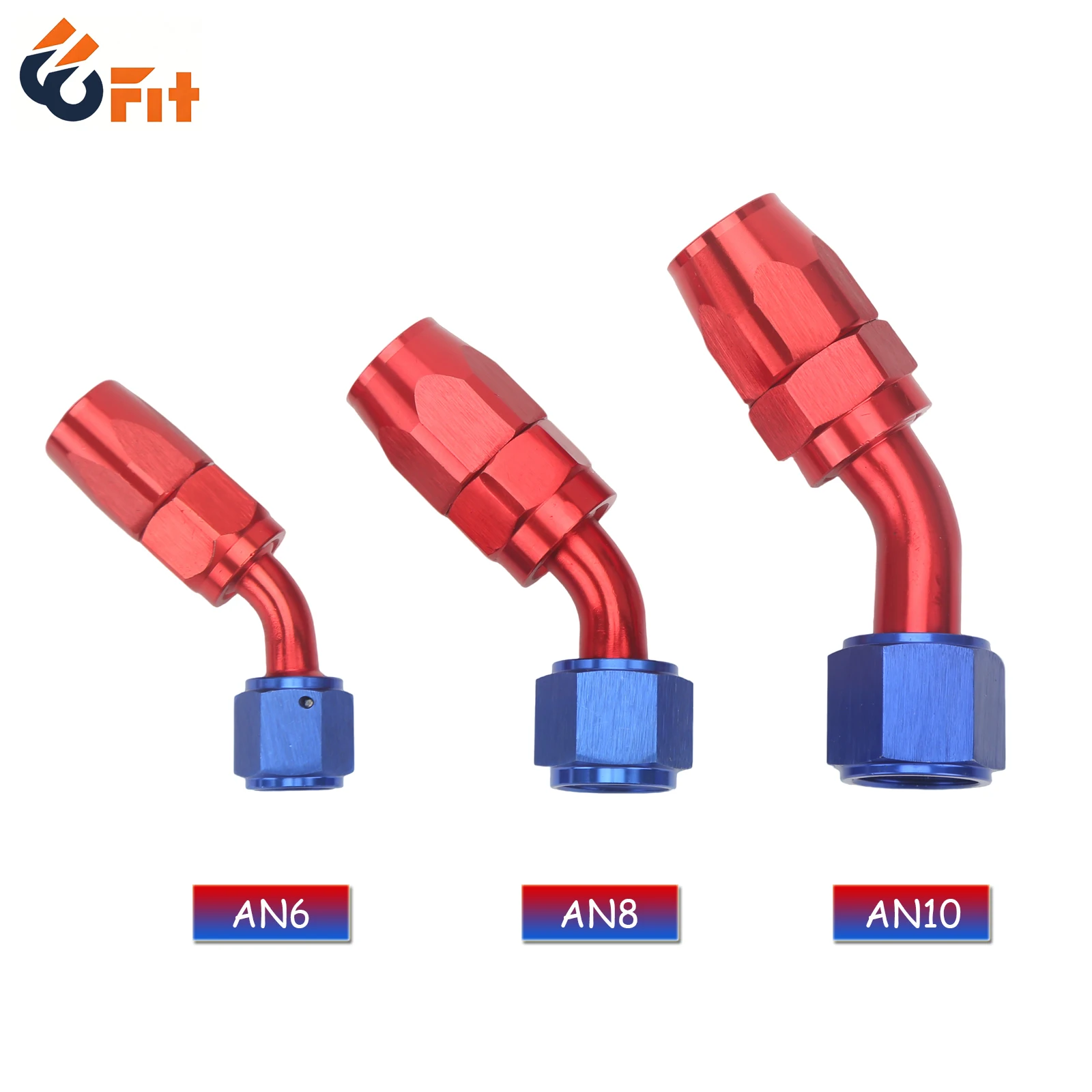 

Blue&Red 0°/45°/90°/180° Aluminum Swivel Hose End Fitting AN6/AN8/AN10 Adapter PTFE Oil Fuel Line Adaptor Car Accessories ﻿
