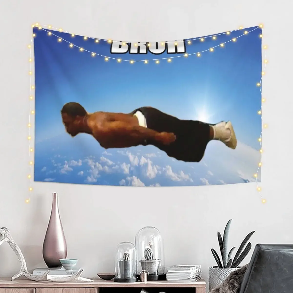 bruh flying midget Tapestry Room Decor Aesthetic Living Room Decoration Tapestry