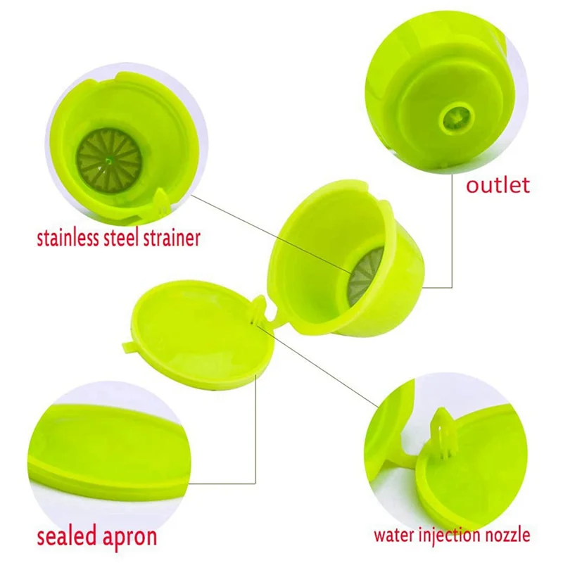 SANQ 6 ชิ้นกาแฟแคปซูลกาแฟเติมแคปซูล Pods Universal กาแฟกรองช้อนแปรงสําหรับ Dolce Gusto A