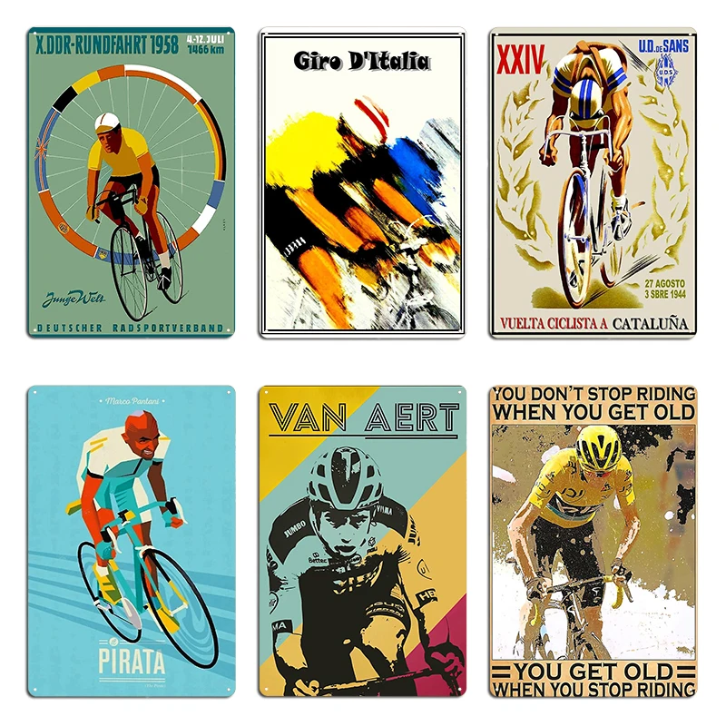 Miguel Indurain Poster Metal Plaque Cinema Kitchen Garage Club Customize Plaques Van Aert Tin sign Poster