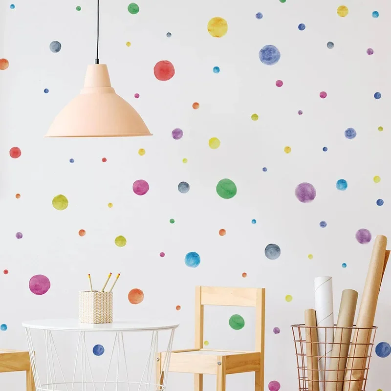 4pc/set Colorful Polka Dot Wall Sticker Wallpaper Home Decoration Living Room Wall Art Bedroom Accessories