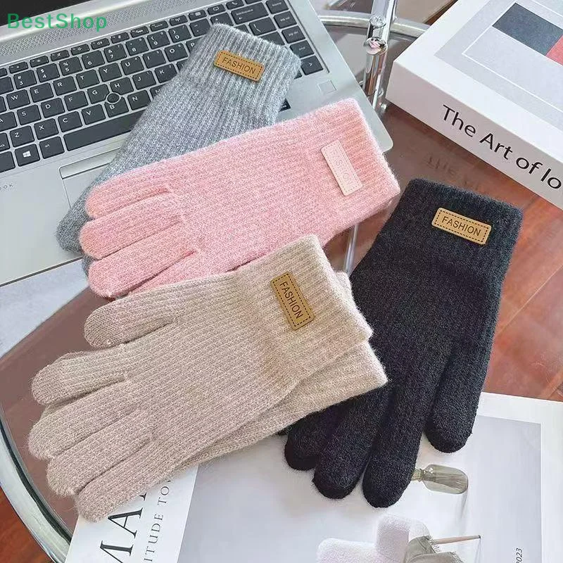 ♥ Touchable Screen Finger Handschuhe Winter Warme Fleece-gefütterte Handschuhe Unisex Fahrradhandschuhe