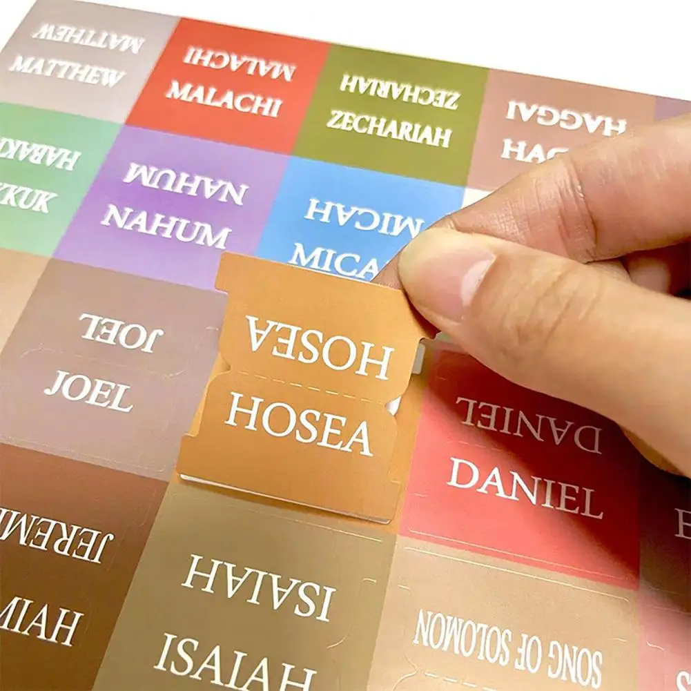 5 Sheets Bible Tab Large Letter Print PVC Bible Sticky Index Label Book Page Marker Sticker Bible Study Journaling Accessories