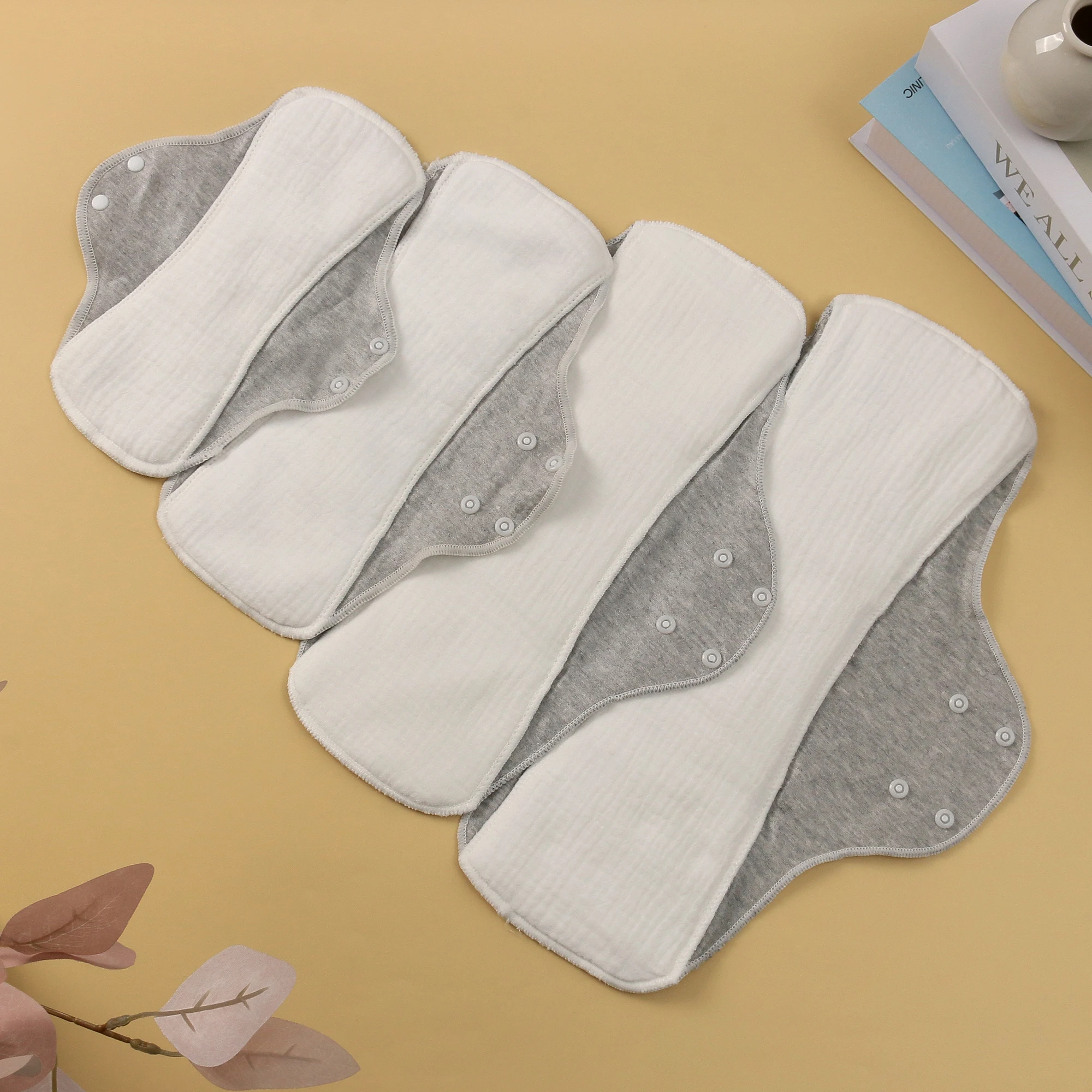 5Pcs Reusable Washable Cotton Incontinence Pads Leakproof Breathable Sanitary Liners Postpartum Urine Pads for Elderly Women