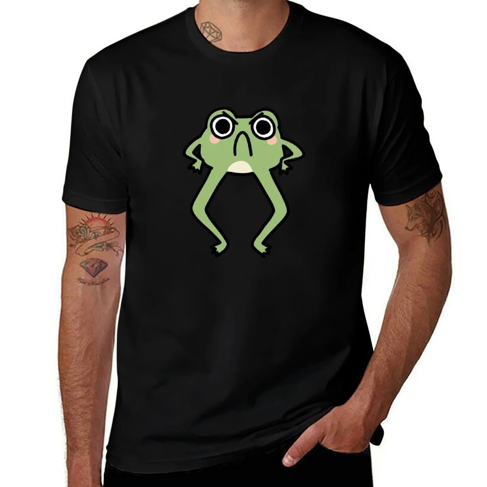

Angry leggy frog T-Shirt Luxury man tops graphic tee shirt hippie clothes plus size men clothing