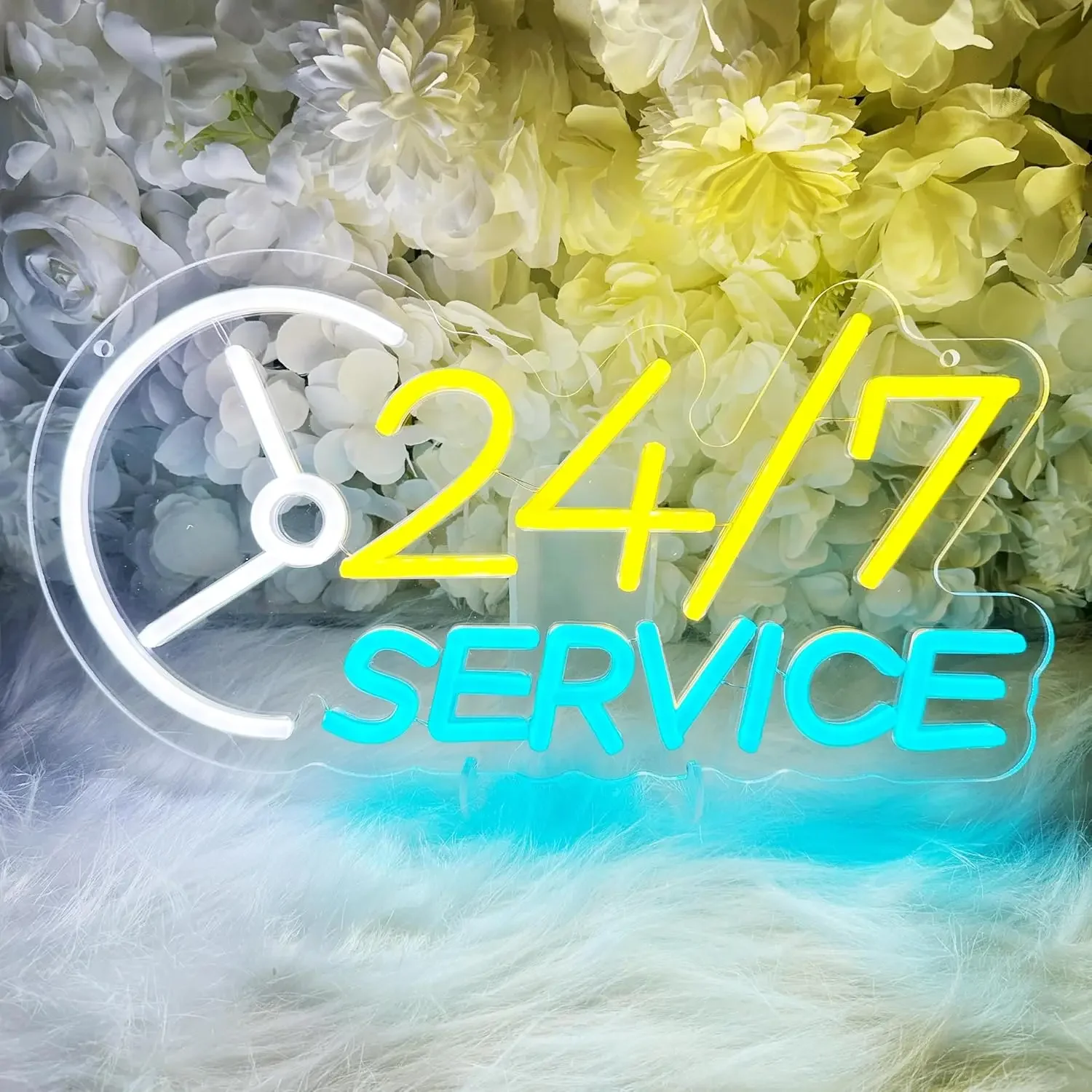 

LED 24/7 Service Open Neon Sign Light USB Powered Neon Light Business 24 Hrs Open For Bar Club Convenience Stores Shop Decor