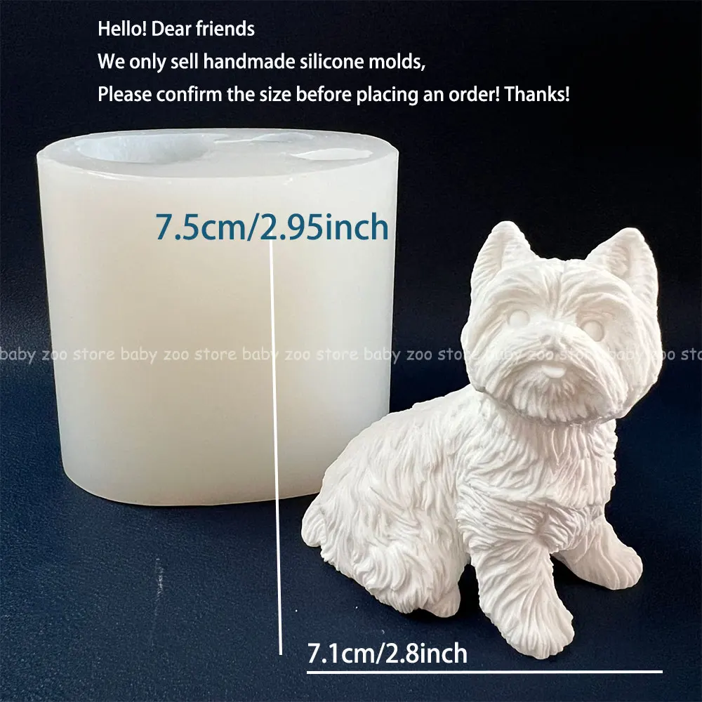 Pet Dog Plaster Silicone Mold Shiba Inu Chihuahua Chow Chow Shih Tzu Teddy King Charles Yorkshire Terrier Animal Mold Puppy